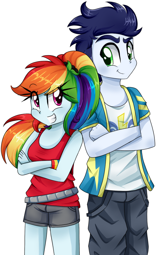 Faster Than You By Lucy-tan - Mlp Eg Rainbow Dash And Soarin (780x1000)