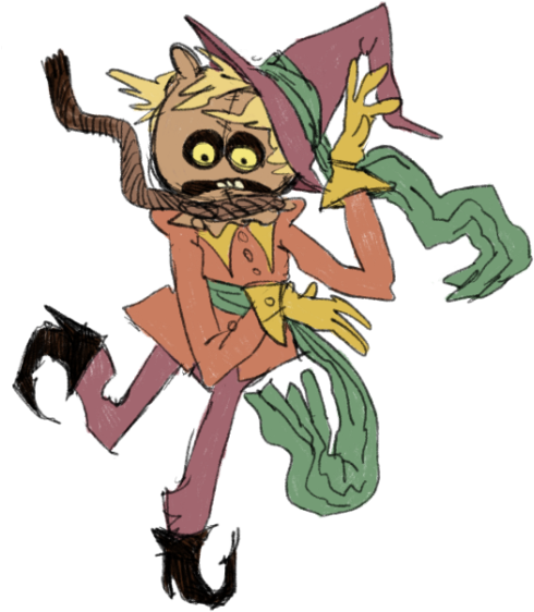 The Scarecrow In A Relatively Colorful Outfit - Cartoon (500x602)
