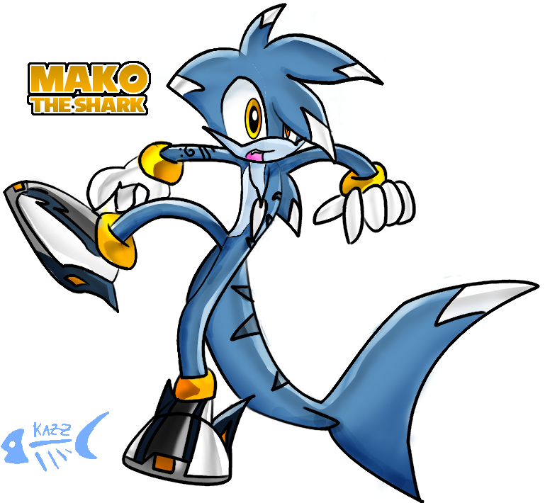 Startled Shark By Glitchgoat - Shark (830x712)