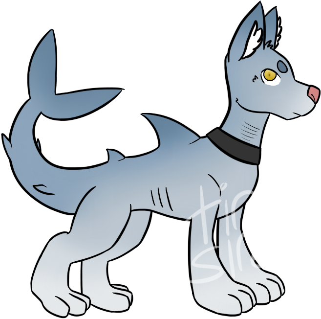 Just Ur Everyday Shark Dog - Cartoon (800x700)