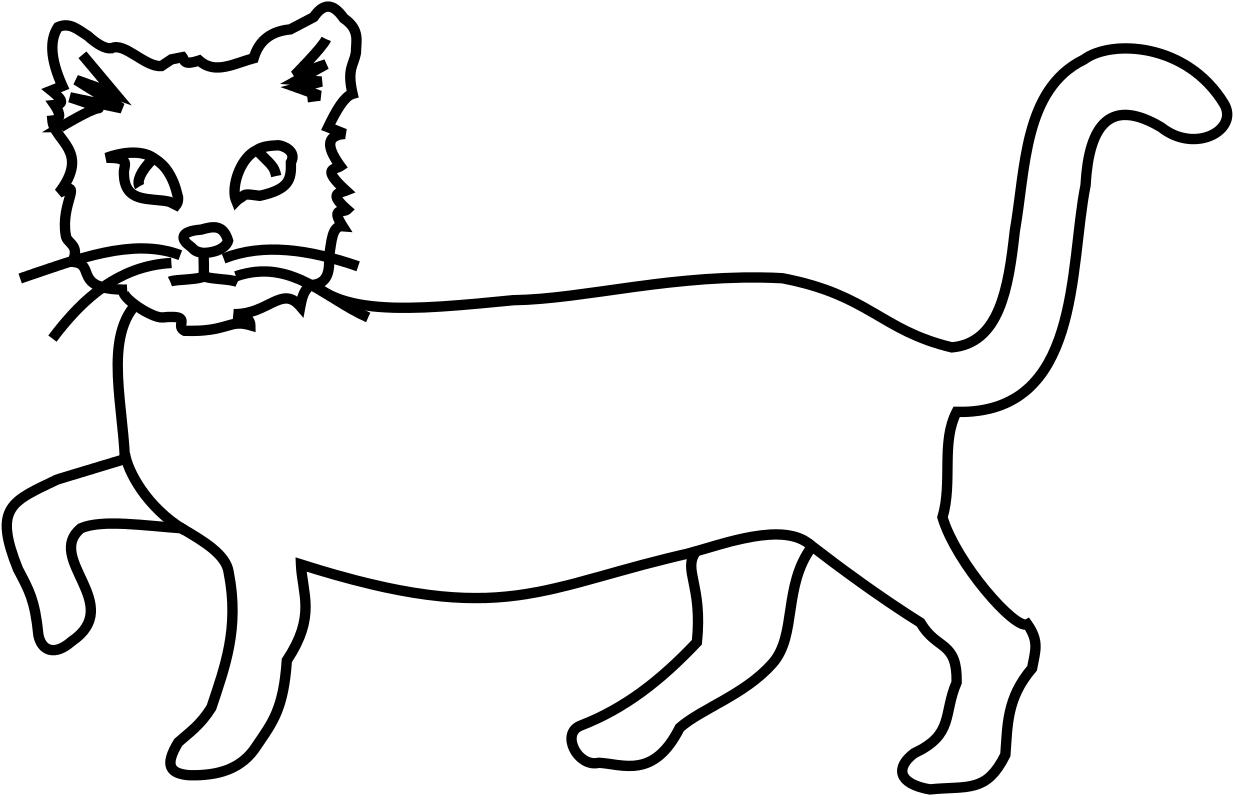 Cartoon Cat Clipart - Domestic Short-haired Cat (1280x825)