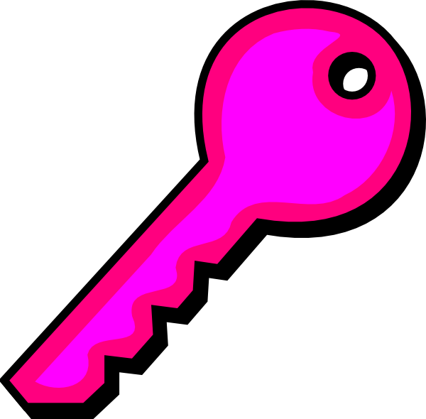 Pink Key Clip Art At Clker - Key Clip Art Pink (600x590)