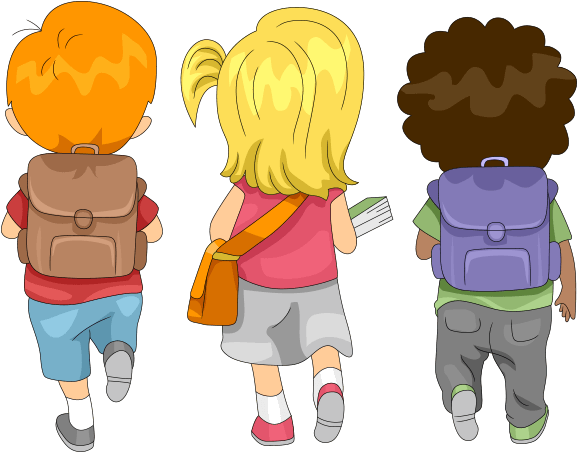 Go Home From School Clipart - Niños Yendo Ala Escuela (600x600)