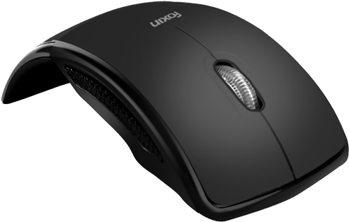 Mouse - Foxin Fwm 9012 Wireless Foldable Optical Mouse - Black (718x518)