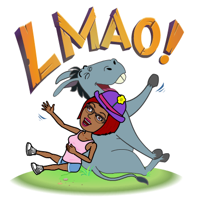 I'll B Back Right After School Gran Um Like, Call Yo - Bitmoji Laughing (398x398)