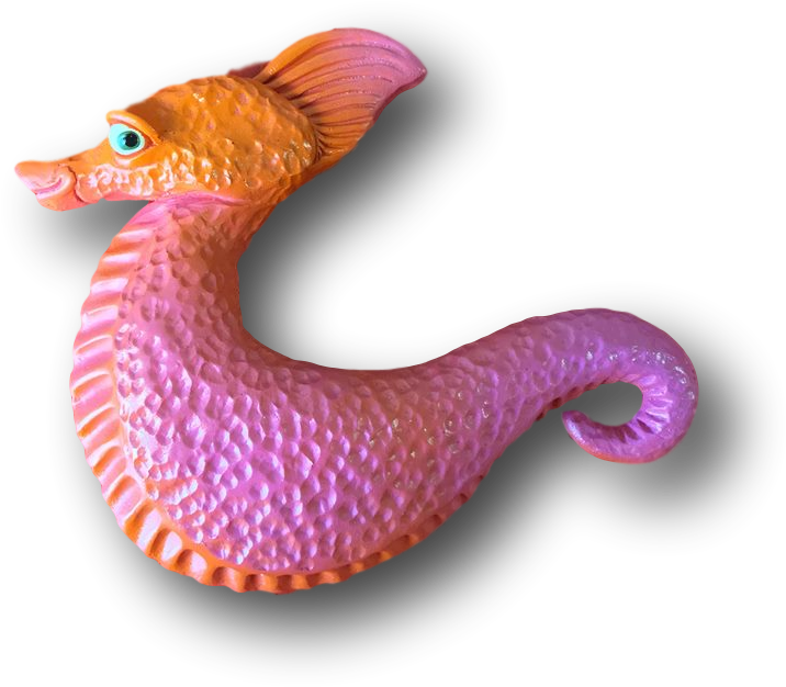 Pink Amber Doodles Seahorse - Mergus (788x787)