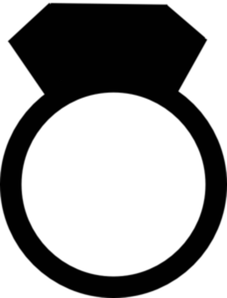 Diamond Ring Clip Art - Ring Clipart Black And White Png (458x600)