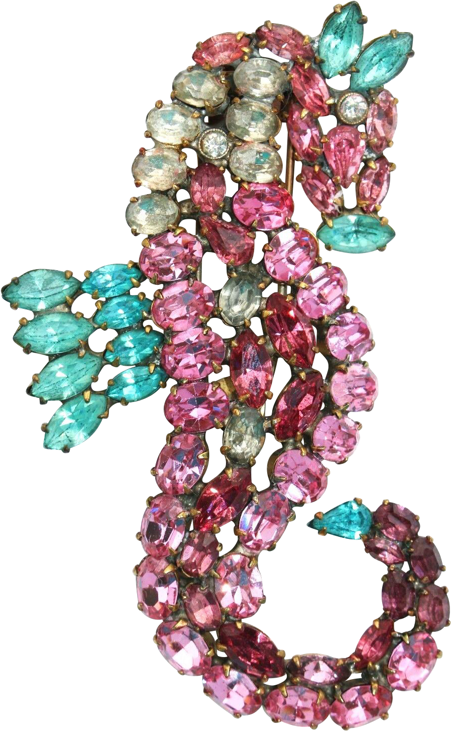Rare Hc Hattie Carnegie 1940's Pink, Aqua, And Clear - Jewellery (1452x1452)