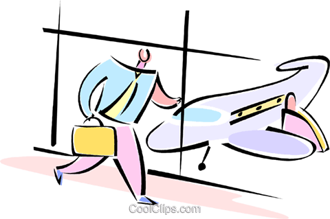 Businessman Running To Catch A Plane Royalty Free Vector - Businessman Running To Catch A Plane Royalty Free Vector (480x319)