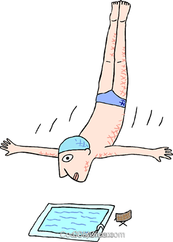 High Diver Royalty Free Vector Clip Art Illustration - Turmspringer Clipart (342x480)
