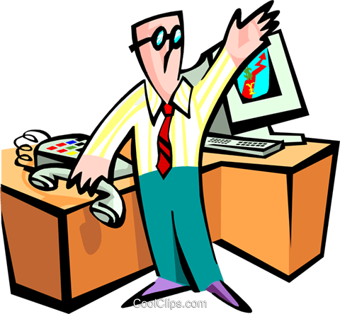 Homem Do Mercado De Ações - Clip Art (480x444)