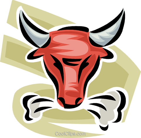 Mercado De Touro Livre De Direitos Vetores Clip Art - Cartoon Bull Head (480x471)