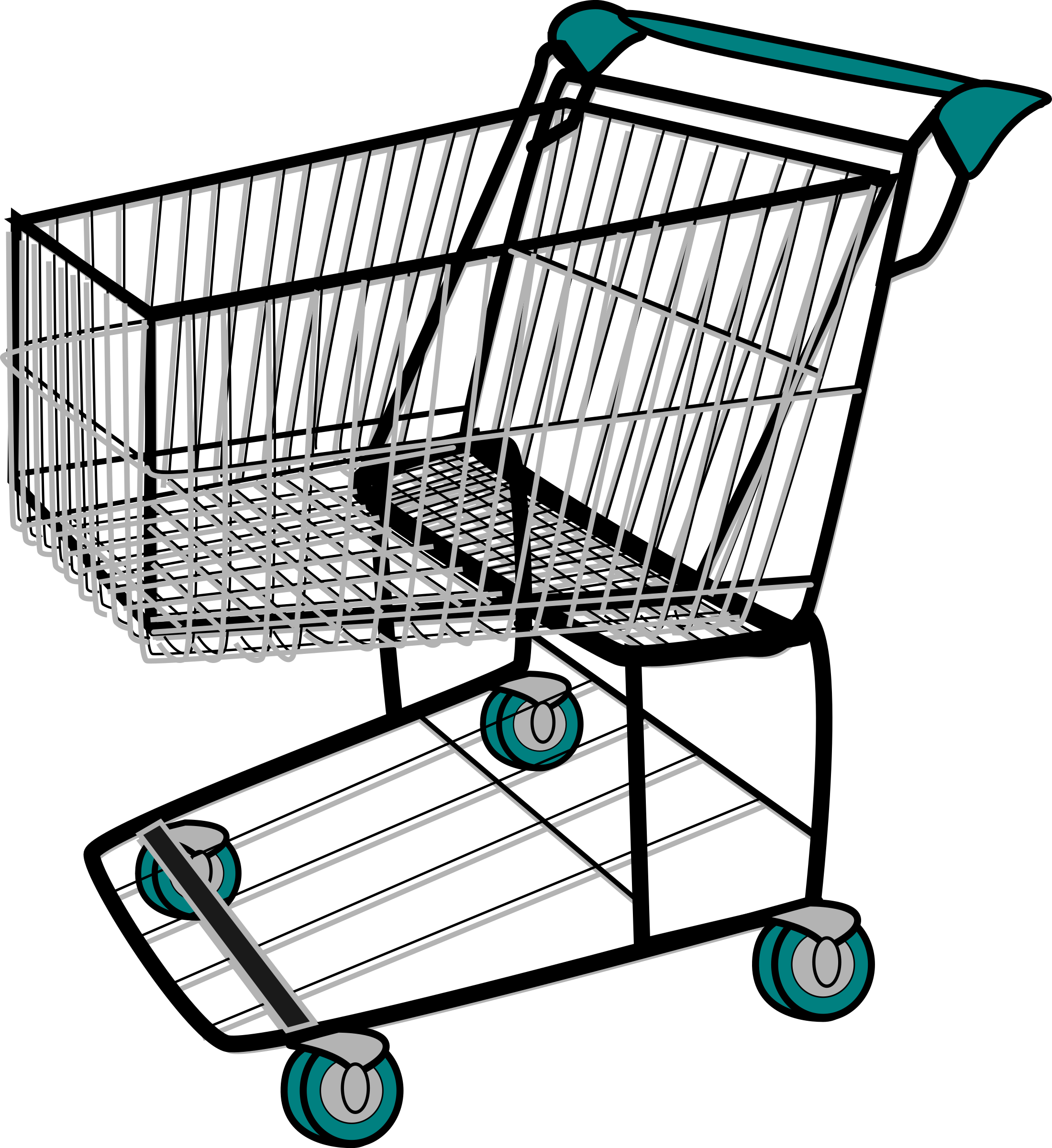 De Supermercado - Grocery Cart Clip Art (2199x2400)