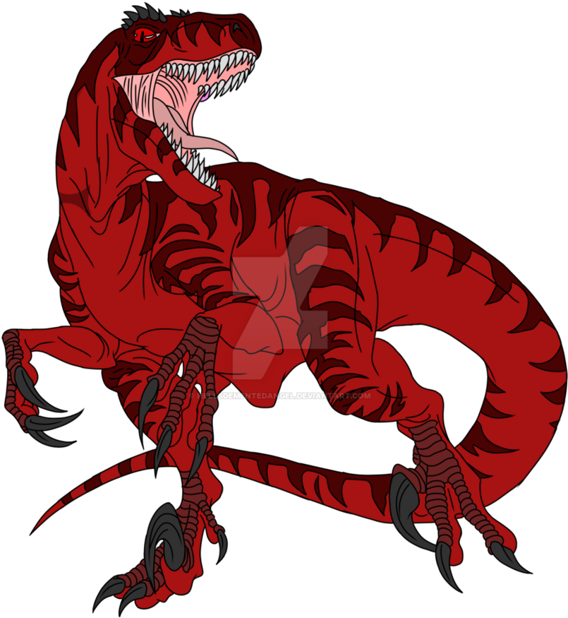 Scarlet Battle Raptor By Hellsdementedangel - Cartoon Utahraptor (894x894)