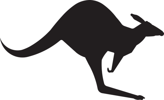 Kangaroo Animal Australia Jump Silhouette - Kangaroo Sign (555x340)