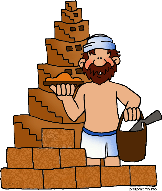 Free Bible Clip Art By Phillip Martin,free Kids Clip - Tower Of Babel Clip Art (558x648)