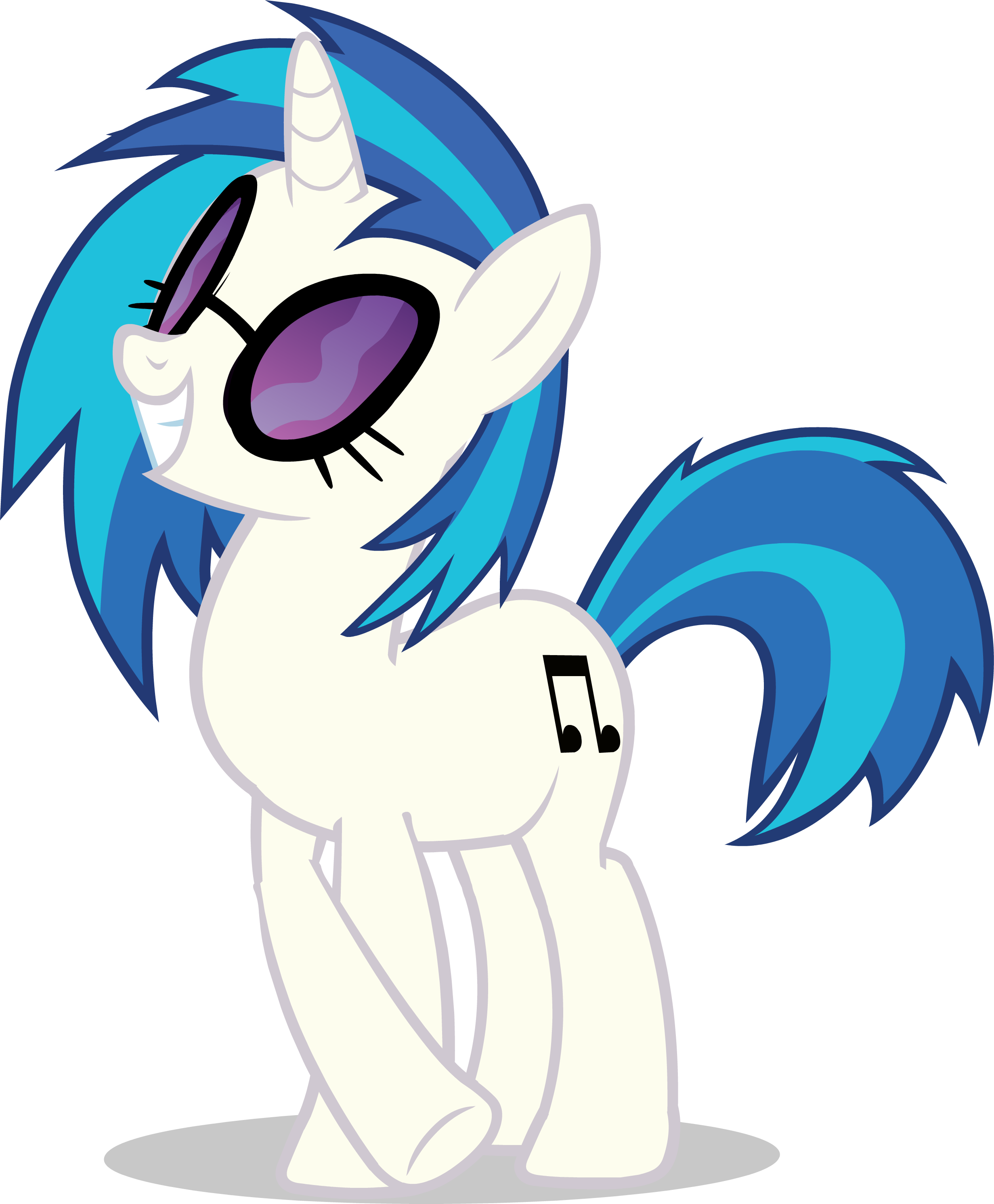 Vinyl Scratch With Glasses Being Ladylike - My Little Pony: Friendship Is Magic (2462x2981)