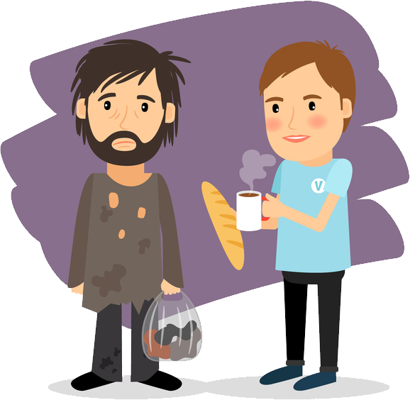 Caring For Our Church Is No Different Than Caring For - Giving Money To Homeless Clipart (578x564)