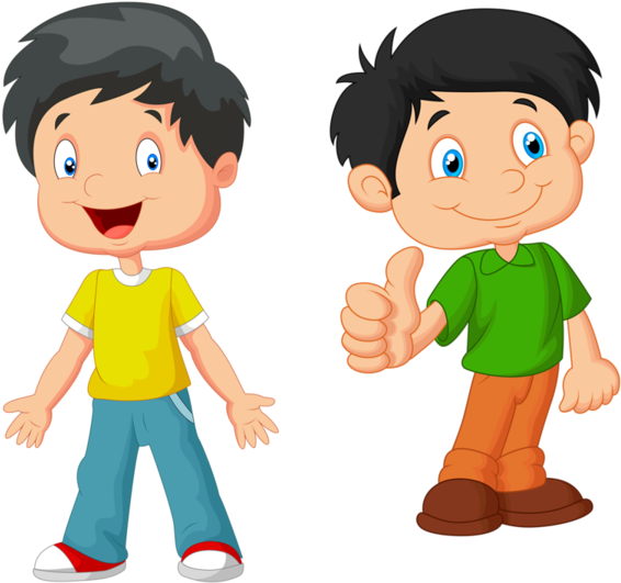 Personnages, Illustration, Individu, Personne, Gens - Boy And Girl Standing Clipart (600x573)