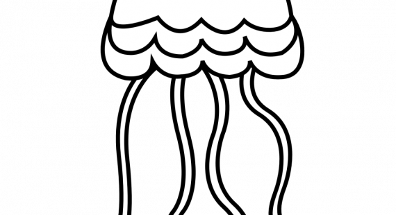 Lavishly Jellyfish Outline Successful Clipart Clipartxtras - Jellyfish Black In White (570x310)