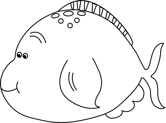 Fish - Fat Fish Black And White (550x407)
