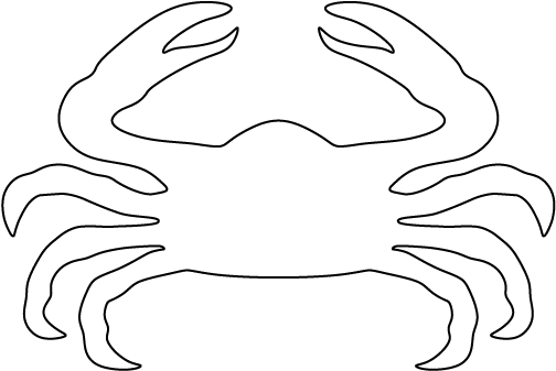 Use The Printable Pattern For Crafts, Creating Stencils, - Outline Of A Crab (550x425)