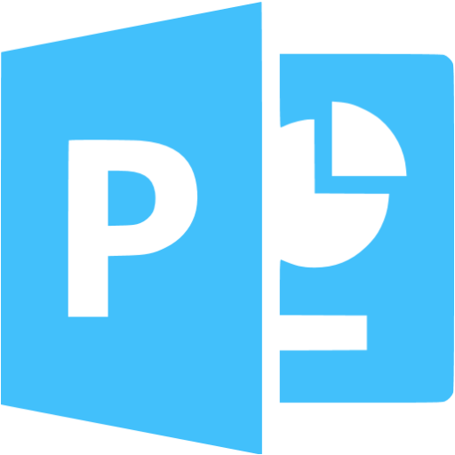 Caribbean Blue Microsoft Powerpoint Icon - Microsoft Powerpoint Logo Black And White (512x512)