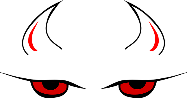 Devil Demon Horns Red Eyes Evil Hell Satan - Devil Horns Clip Art (647x340)