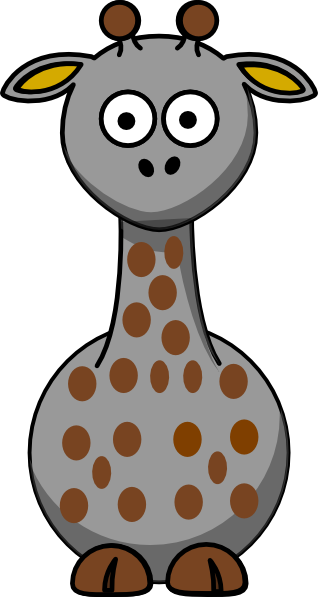 Gray Giraffe With 20 Dots Clip Art At Clkercom Vector - Cartoon Giraffe Rectangle Magnet (318x597)