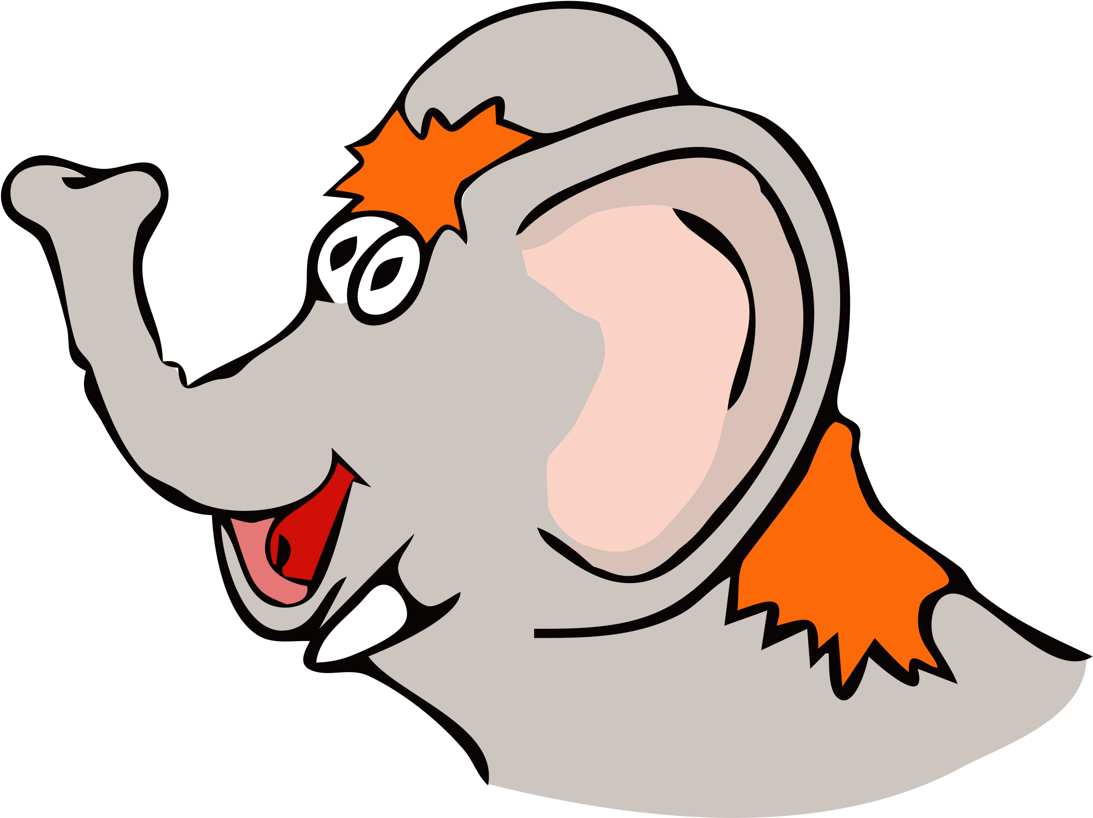 Net » Clip Art » Elefant Farbe Drawn Elefant Elephant - Elephants (1280x957)