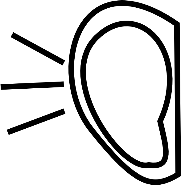 Crafty Inspiration Ideas Ear Clipart Right Clip Art - Listening Clipart Black And White (594x600)