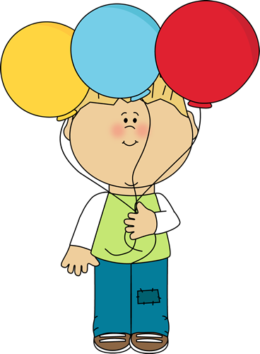 Little Boy And Balloons - Boy With Balloons Clipart (368x500)
