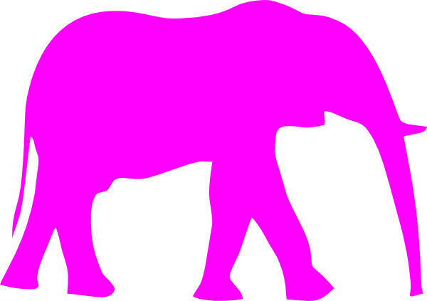 Elephant Clipart Black And White (600x423)