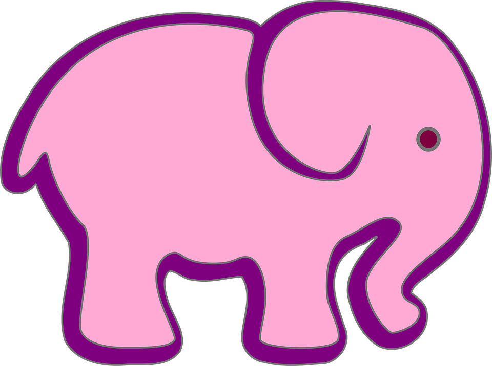 Pink And Purple Elephant Clip Art - Elephant Clip Art (960x716)