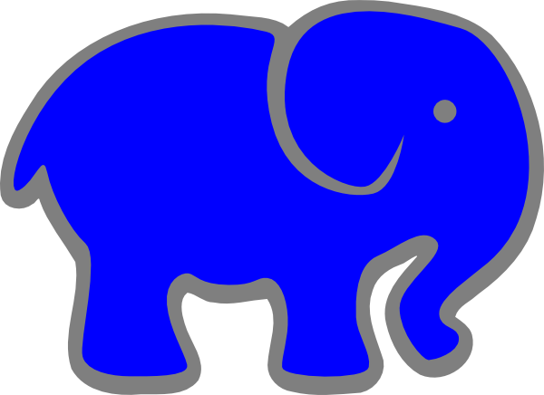 Blue Elephant Clip Art At Clker - Clip Art (600x436)