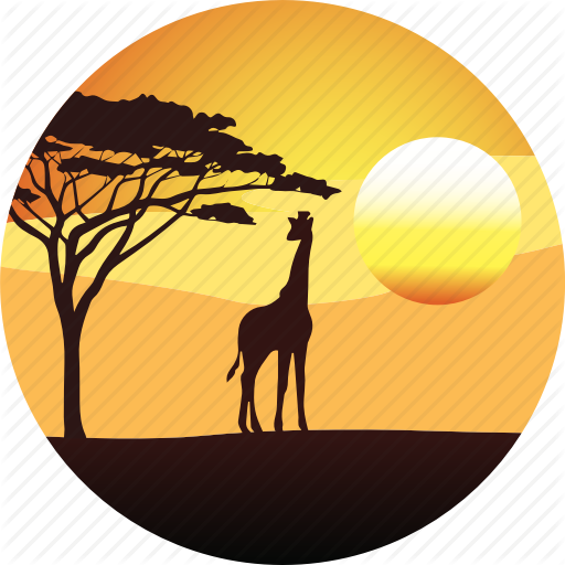 Africa, Giraffe, Horizon, Landscape, Nature, Safari, - Safari Travel Icon (512x512)