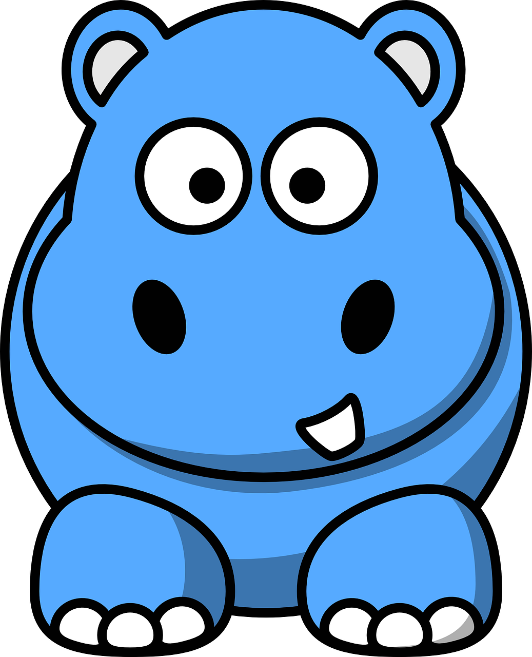 Hippo Clip Art - Cartoon Hippo (1037x1280)
