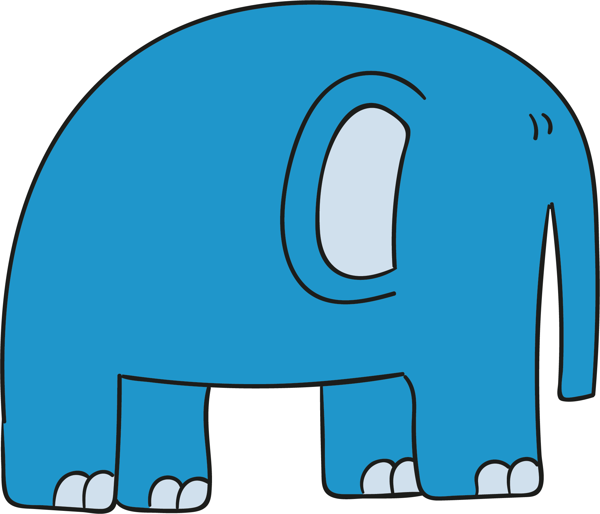 Blue Elephant Clip Art - Cirkel Met Pijl (1919x1642)