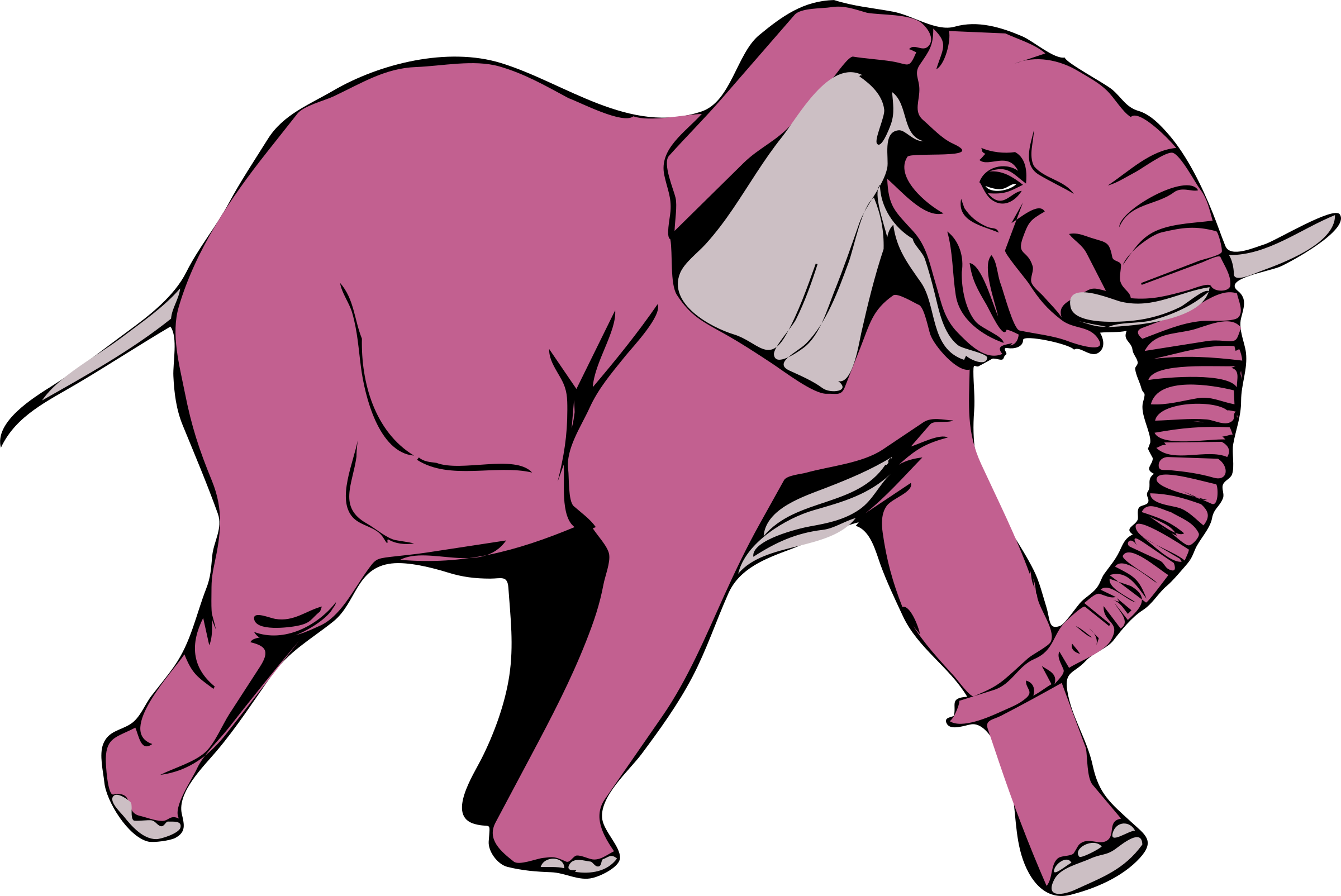 Clipart - Elephant Clip Art (2400x1604)