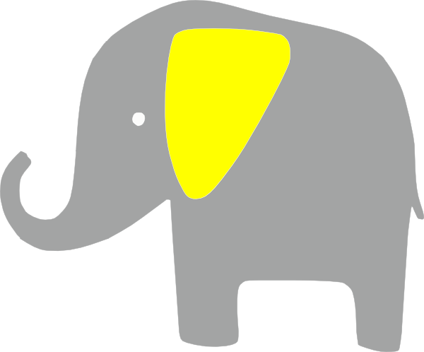 Elefante Amarillo Clip Art - Gray And Yellow Elephant Clipart (600x498)