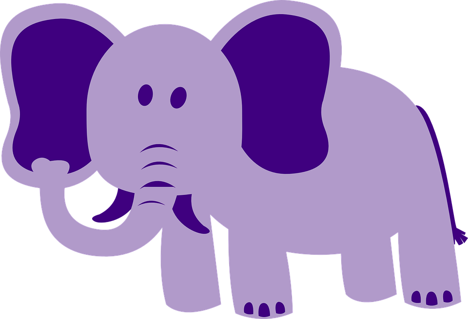 Purple Elephant Clipart (960x655)
