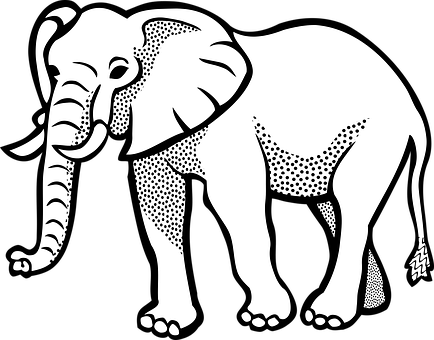 Pics Of Cartoon Elephants - Elephant Image Black And White (500x391)