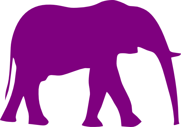 Elephant Clipart Black And White (600x423)