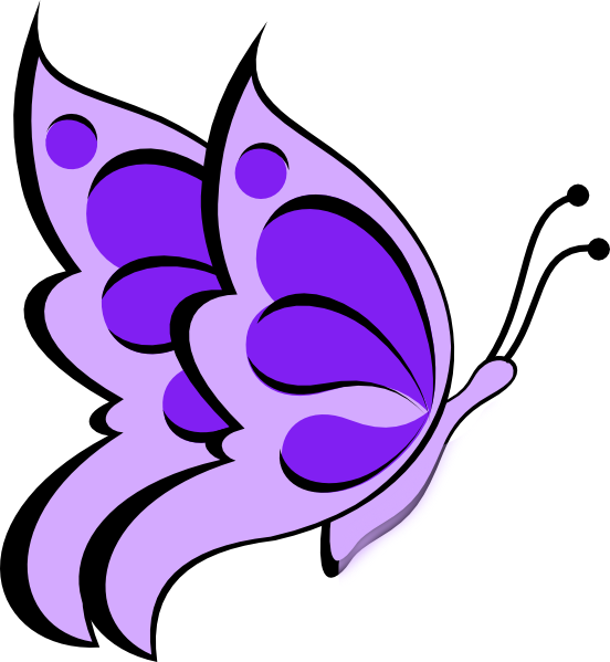 Light Purple Butterfly Clip Art - Butterfly Images Clip Art (552x599)