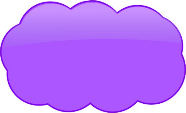 Purple Cloud Cliparts - Purple Text Bubble Transparent (600x364)