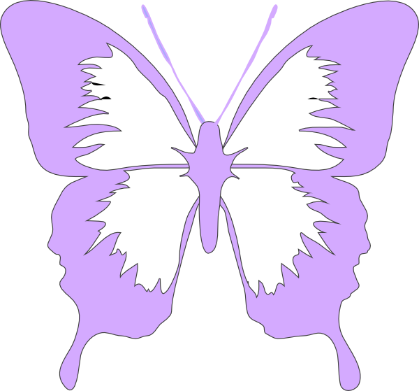 Light Purple Butterfly Clip Art - Butterfly Clip Art (600x559)