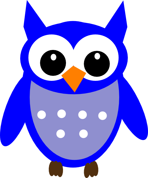 Blue Owl Clip Art - Purple And Blue Owl (498x599)