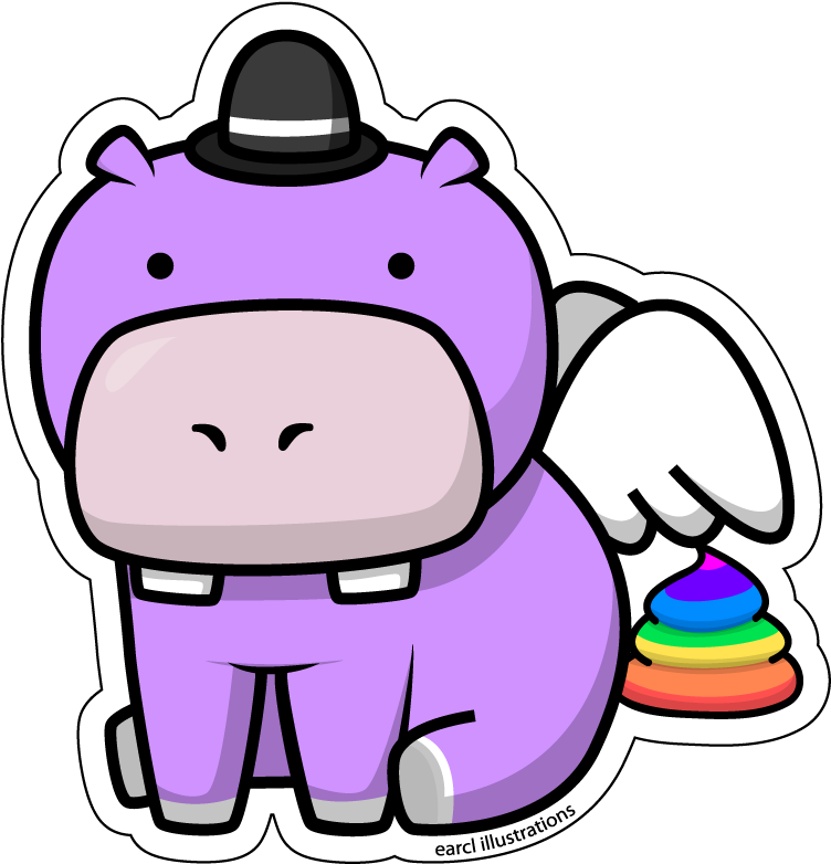Hippo Clipart Awesome - Flying Hippo Clipart (818x824)