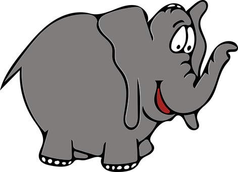 Elephant Gray Trunk Elephant Elephant Elep - Opposites Flashcards (471x340)