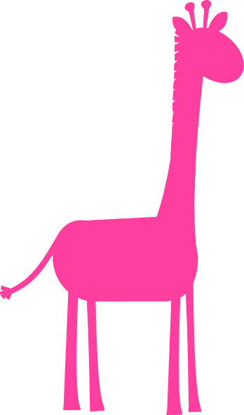 Pink Giraffe Clip Art - Pink Giraffe Clipart (348x591)